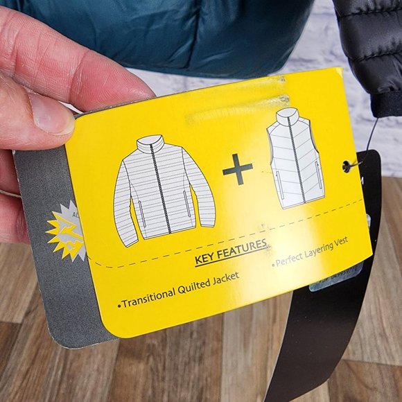 Philadelphia Eagles NFL Men's Small 3 in 1 Black Puffer Jacket Green Vest Set - Picture 14 of 16